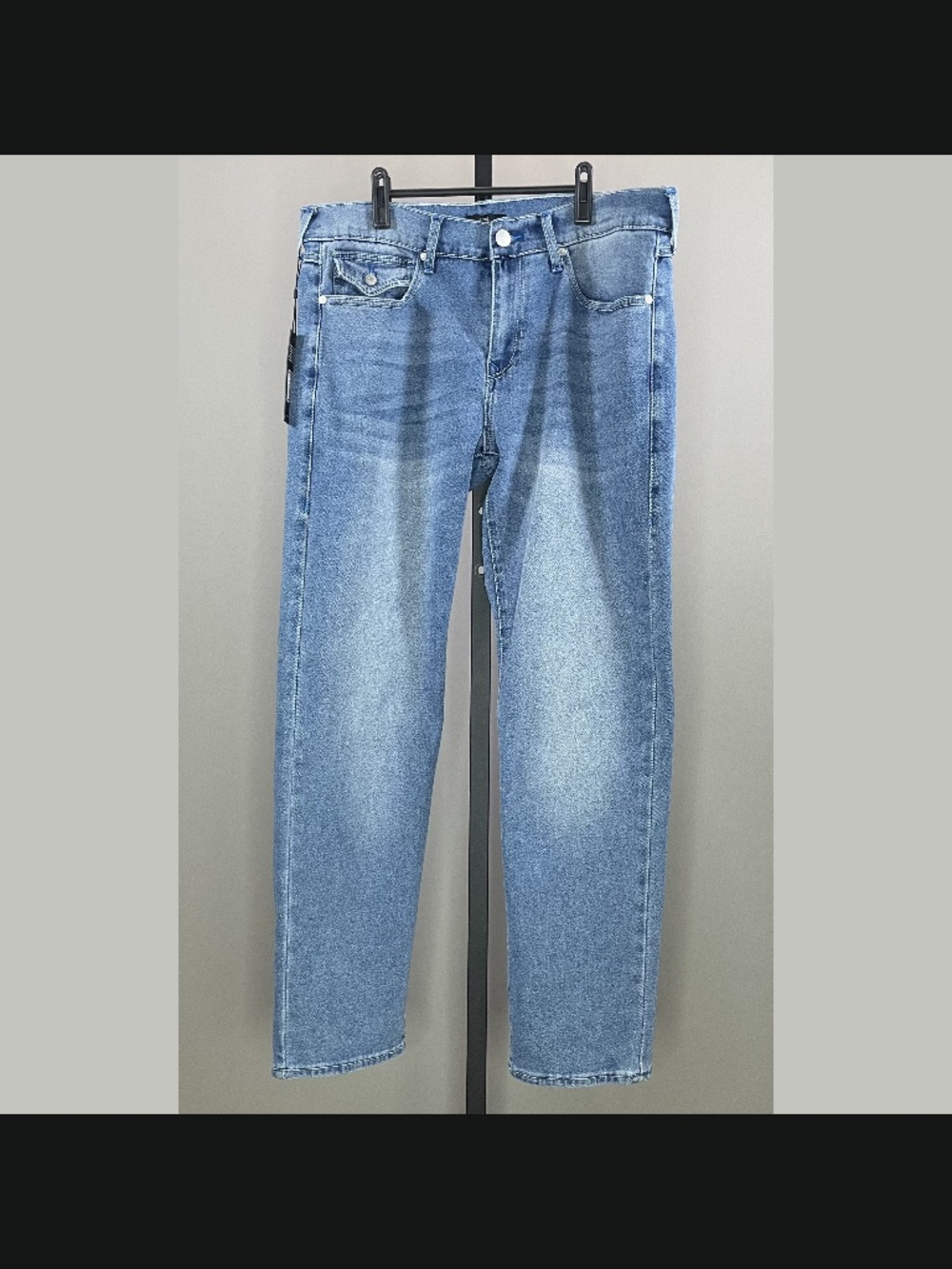 NEW True Religion Jeans Mens 34 blue denim straight leg geno designer street